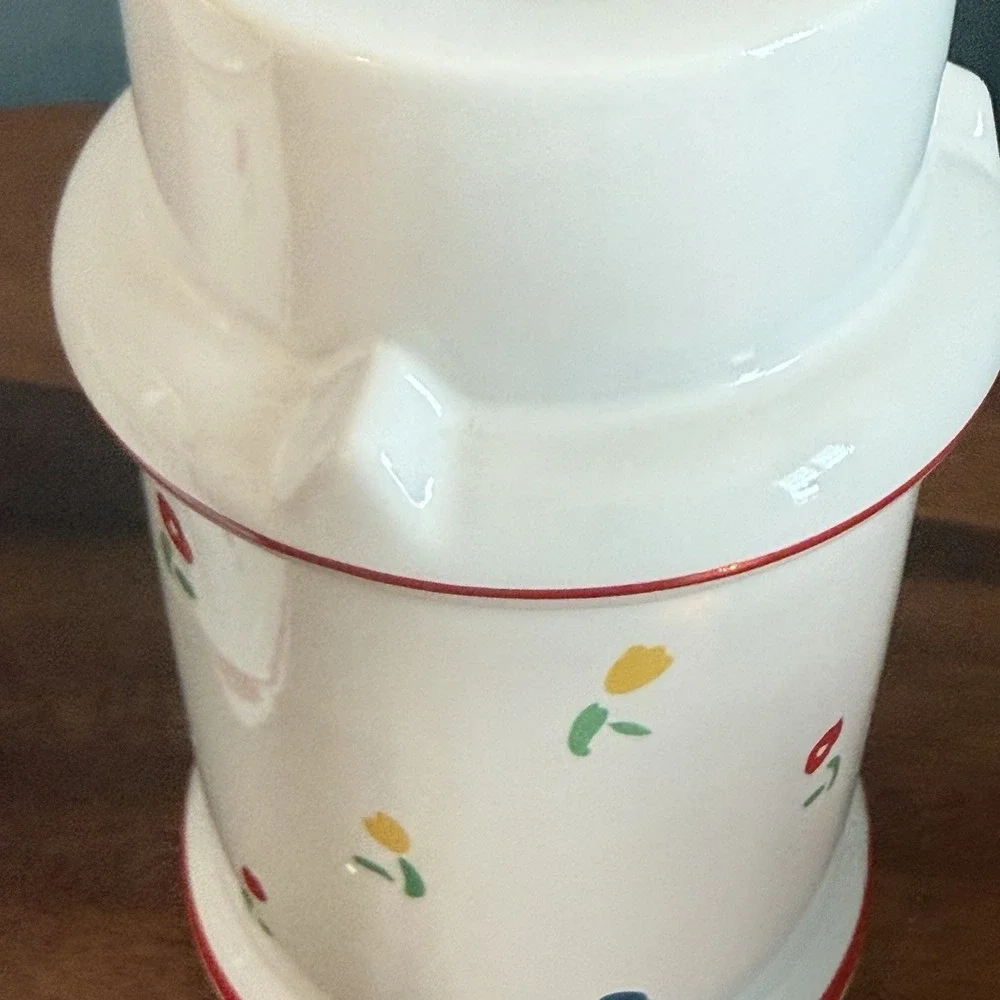 Vintage Tulip Ceramic Candlestick Holders Milk Can‎ Pair Cottagecore Riva Japan